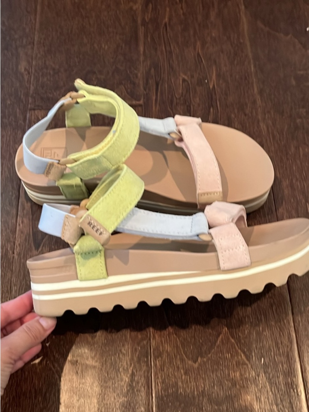 Reef Women’s Pastel Multi-Strap Platform Sandals - Green, Blue, Pink